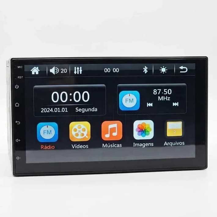 Multimídia Aiker ACM-5072 7 Pol. Touch IPS CarPlay e Android Auto Sem Fio Bluetooth USB SD Aux Rádio FM