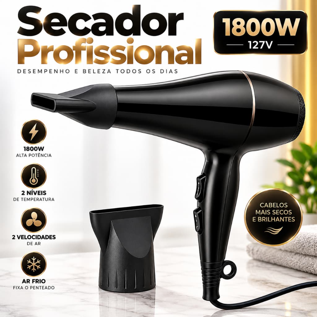 Secador Profissional Cabelo Molhado Escova Modeladora Alisador Salão Ondular Ponta Tira Cachos