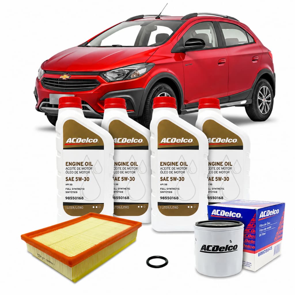 Kit Revisão Troca De Óleo Ac Delco 5w30 100% Sintético Chevrolet Onix 1.0 1.4 2013 2014 2015 2016