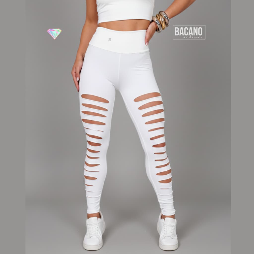 Legging Feminina Rasgada Cintura Alta lycra Modeladora, Não Transparente  Academia Dia a Dia