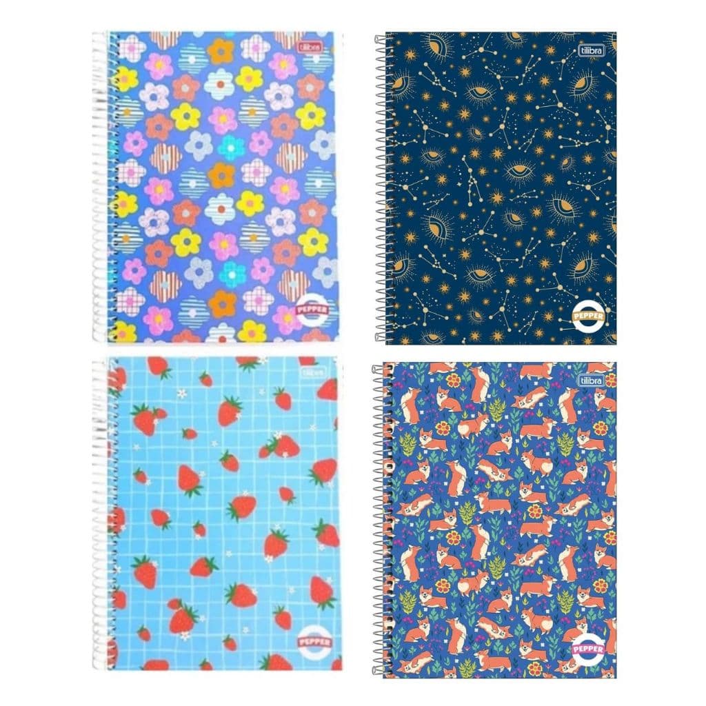 Caderno Espiral Univ. 10 Matérias 160 Fls Pepper Feminino Tilibra