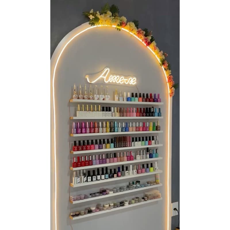 Prateleiras MDF Branco 60cm Expositor de Esmaltes para Salão de Beleza – Organizador Profissional