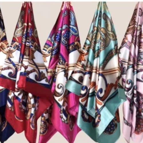 ZEROXYH LENÇO DE CETIM VARÍAS ESTAMPAS E CORES VARIADAS 90X90 - HX- 326-16