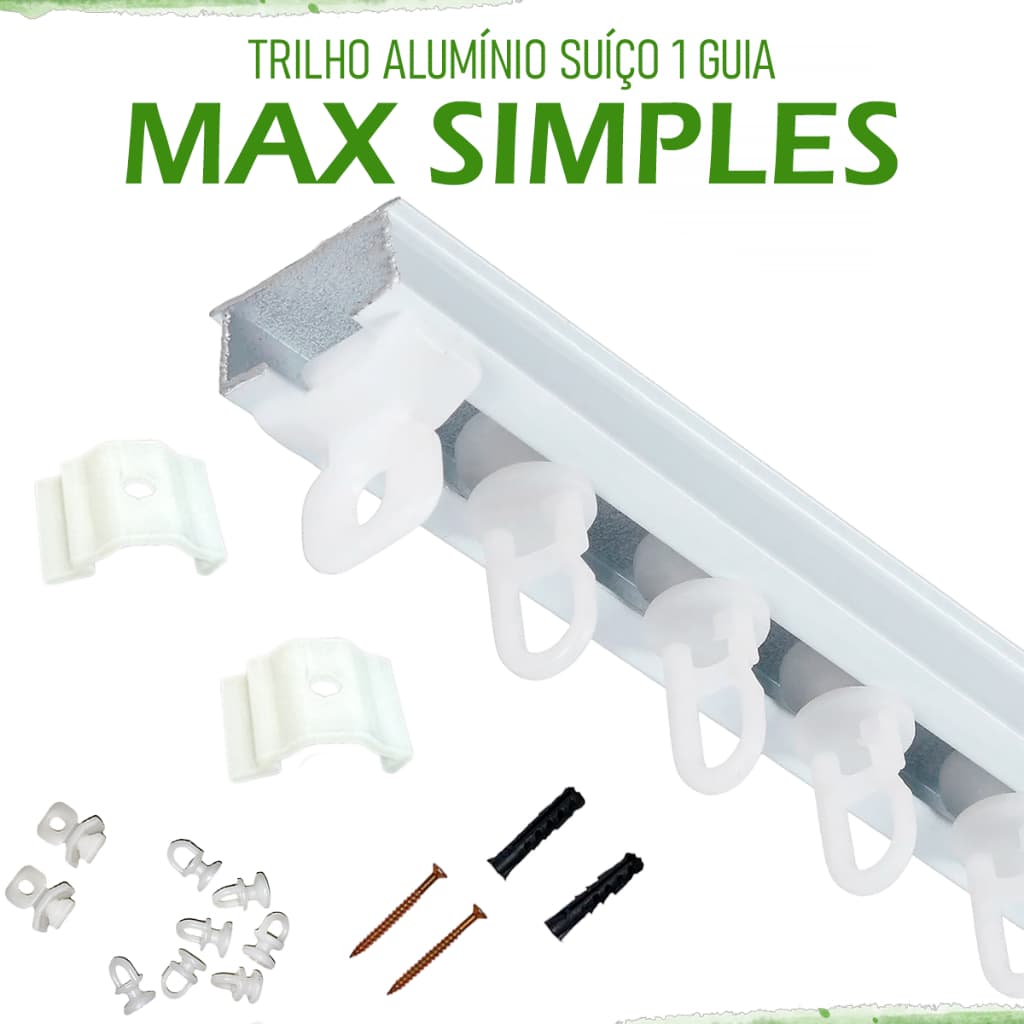 Kit Trilho Suíço Simples (1 Guia) - BRANCO - Todas as Medidas - Envio Imediato!