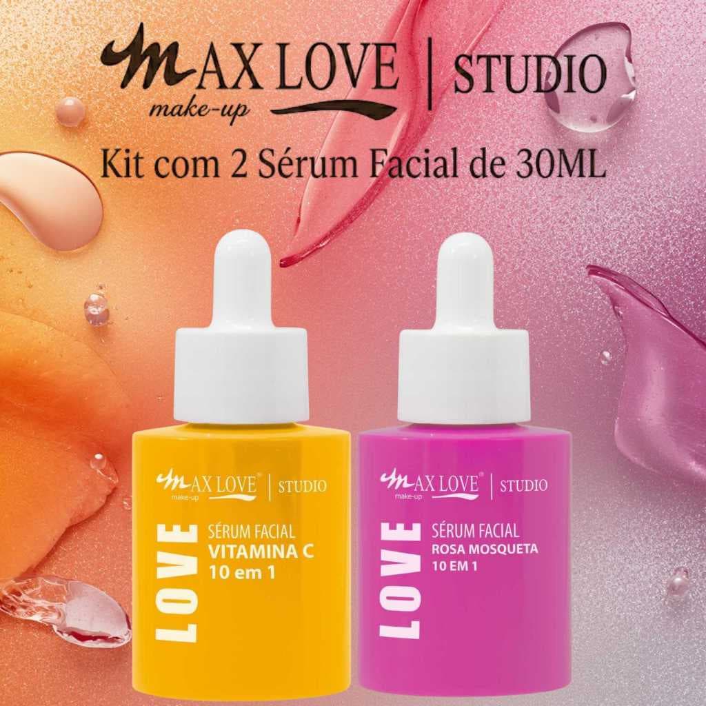 Kit 2 Sérum 30ml - Vitamina C 10em1, Rosa Mosqueta 10em1 - Max Love