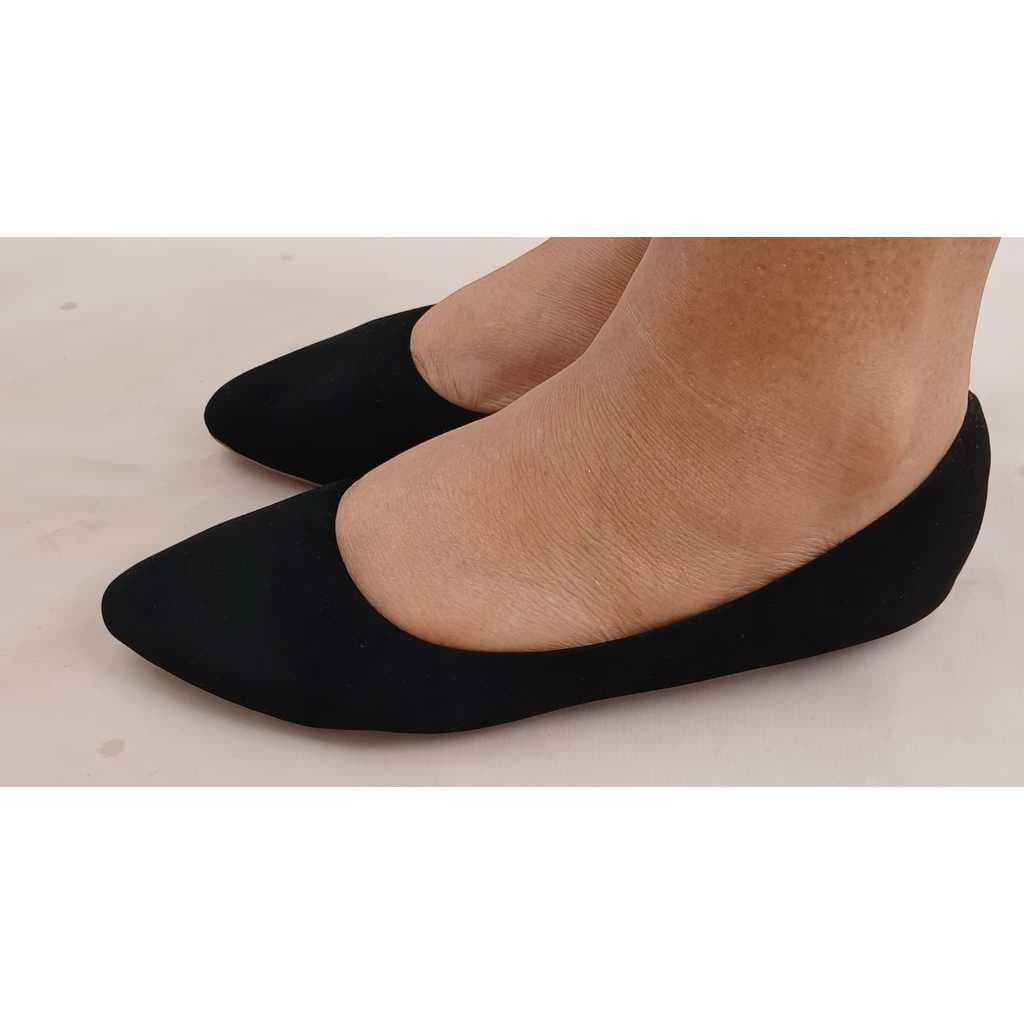 Sapatilha feminina nobuck preto casual básica confortável salto baixo rasteirinha sapato nbpl lisa