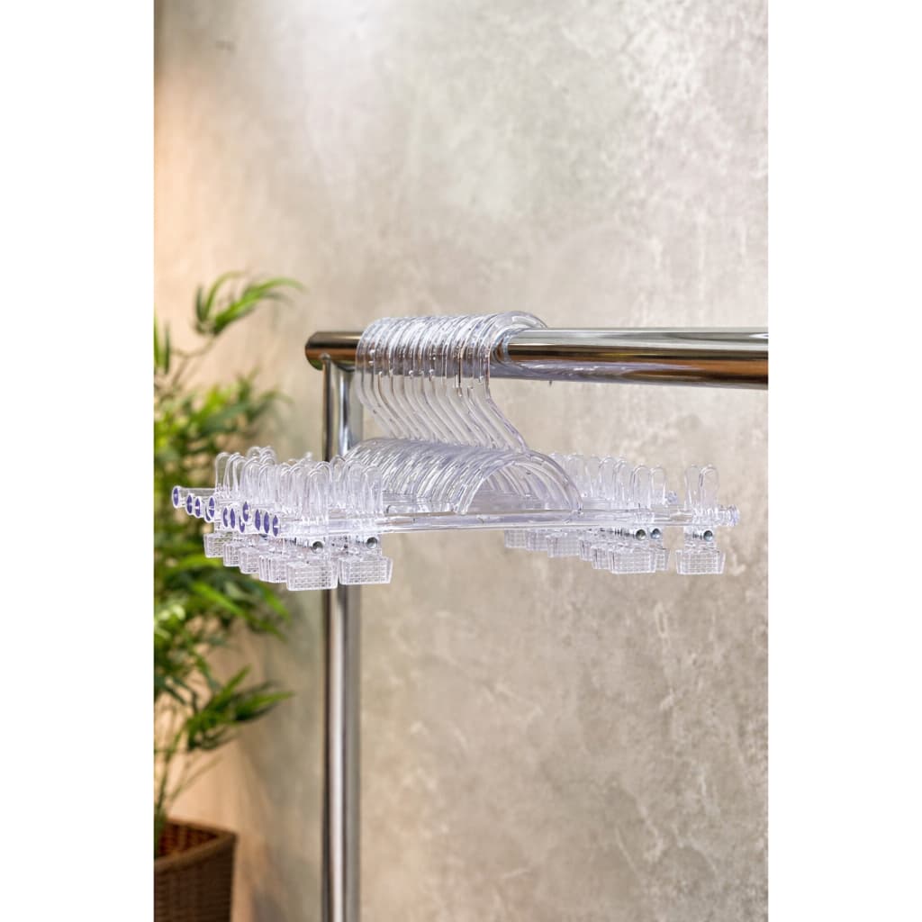 10 Cabide Com Presilha Saia Calça Acrílico Transparente Loja Casa