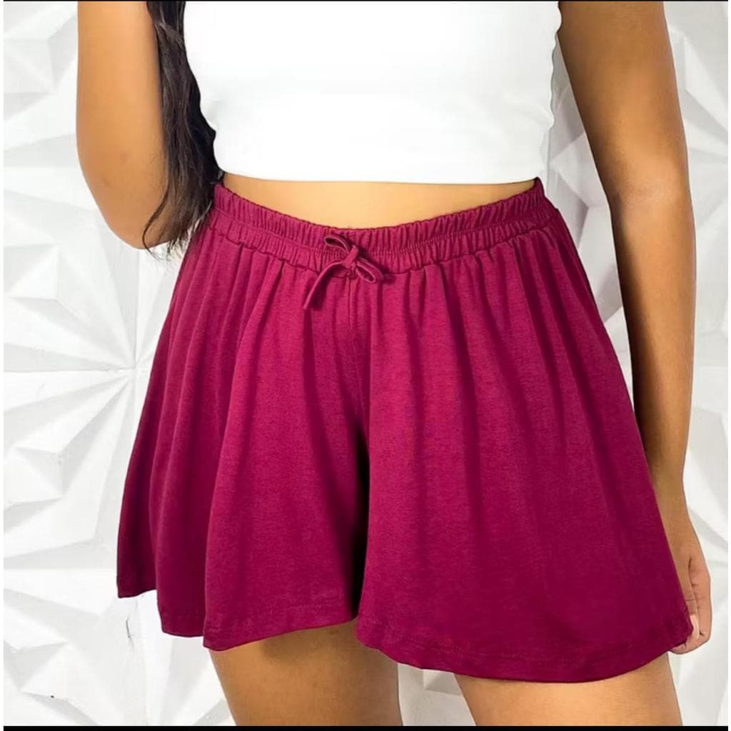 Short soltinho godê feminino básico verão tecido leve