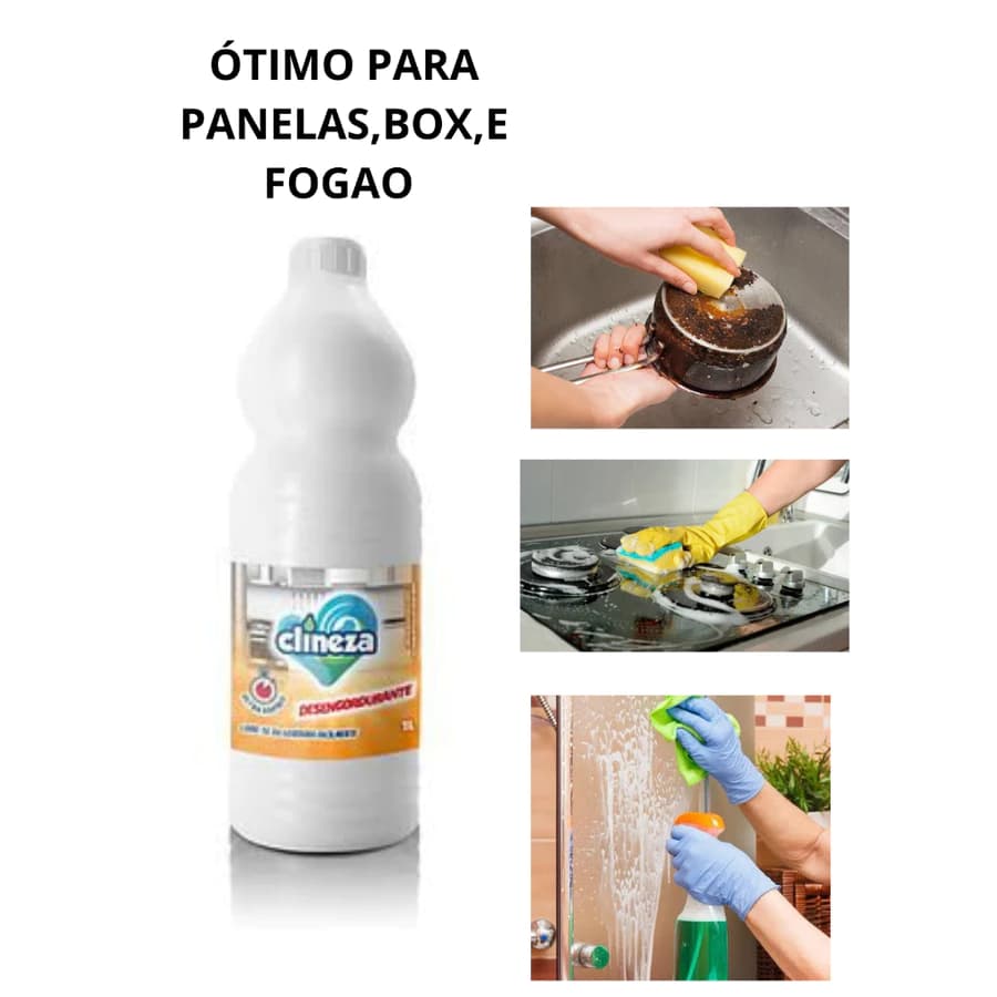 Desengordurante Limpa Tudo para coifas pias azulejos fogões Clineza 1L