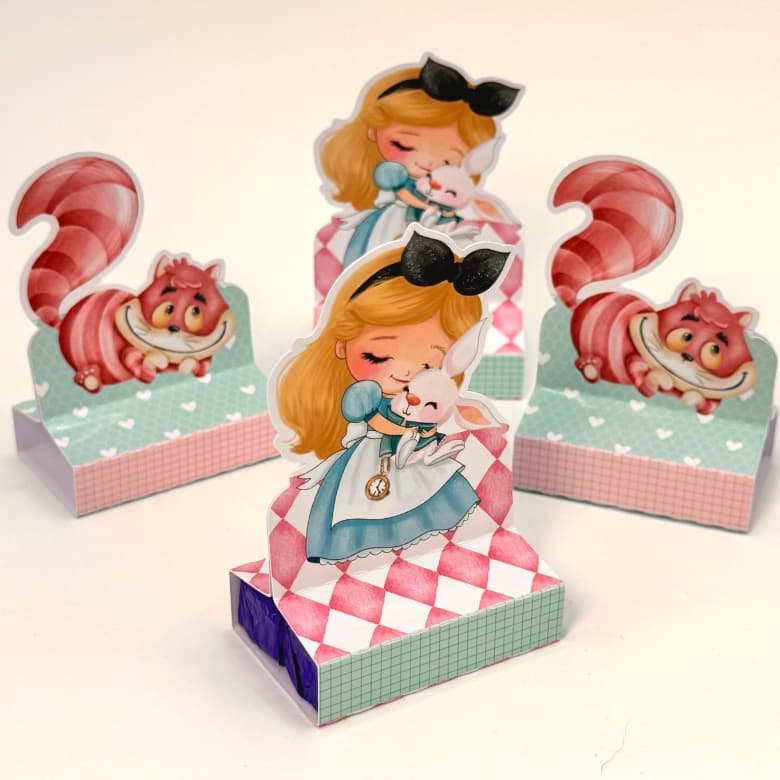 20 CAIXINHAS PORTA BIS Alice Aquarela Pronta entrega M