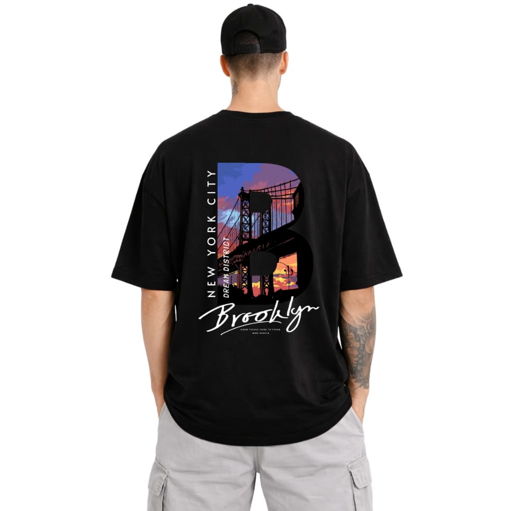 Camiseta Oversized Masculina Moda Urbana Algodão Gola Redonda Confortavel