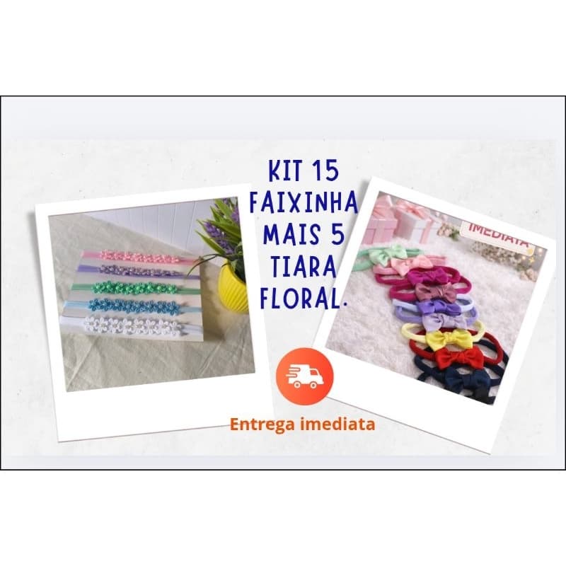 faixinha de cabelo RN 10 Faixinhas 5 Tiaras Floral  Bebê e Criança laço RN acessórios de cabelo bebê