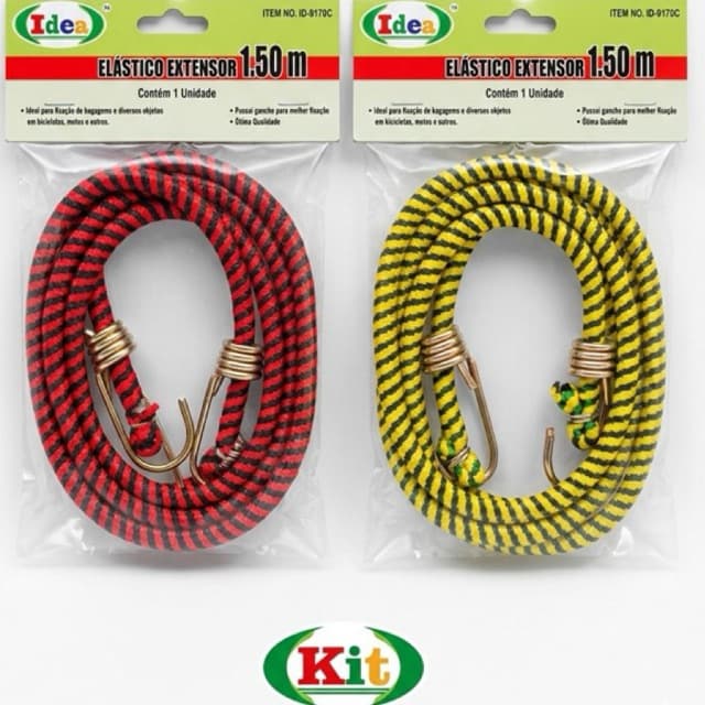 Kit Extensor Elástico 1,5m Corda Prender Carga Moto Bagageiro