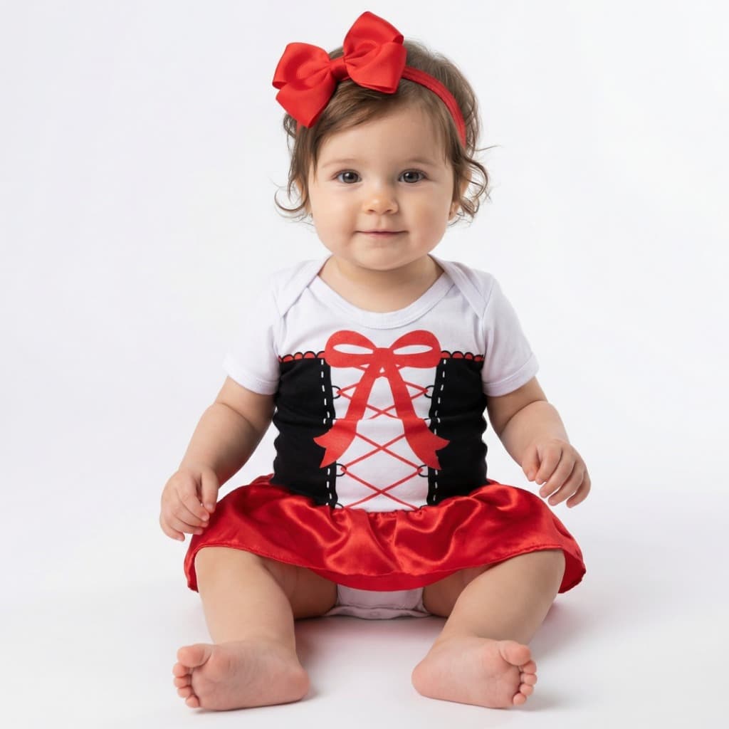 Body Bebê Menina Infantil Mesversario Recém Nascido Chapeuzinho Vermelho Envio Rápido