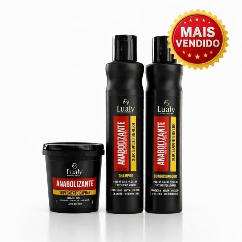 Kit Força Capilar Anabolizante Shampoo + Condicionador + Máscara Crescimento Hidratação Profunda Fortalecimento dos Fios