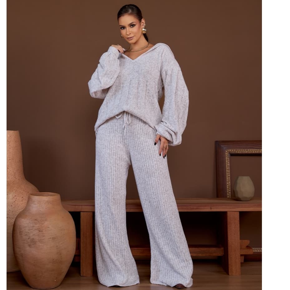 Conjunto Mousse Inverno Elegante Premium Estiloso Casual Dia a Dia Confortável