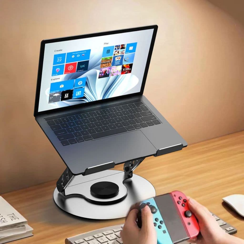 Suporte de Metal Ajustável Para Notebook Tablet Giratória de 360°