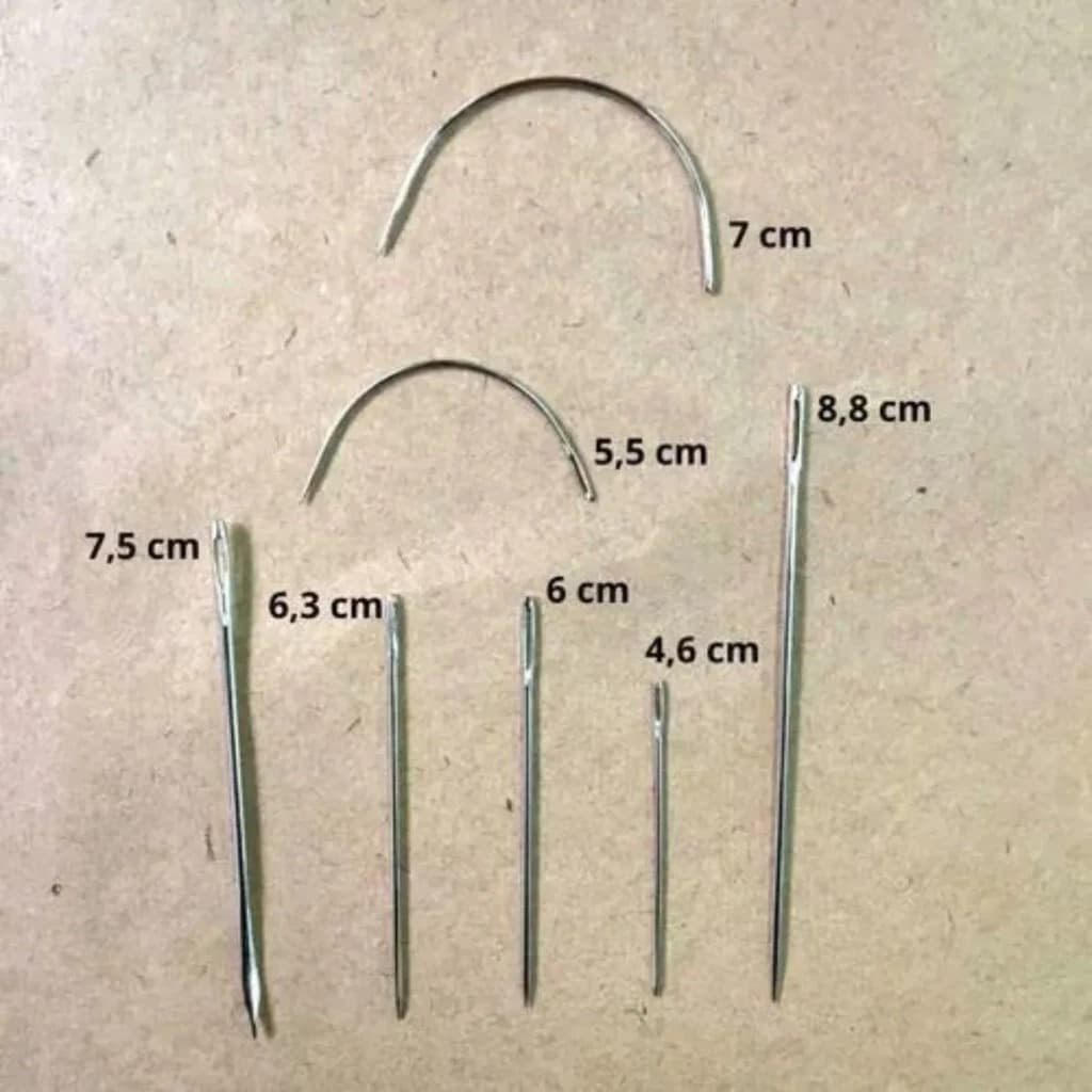 Kit Agulha Curva De mão 7pçs