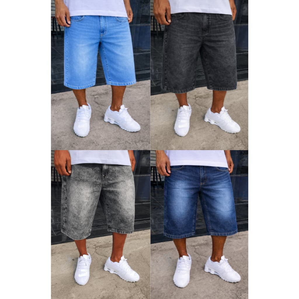 Bermuda jeans balão masculina dazzling 100% original plus size
