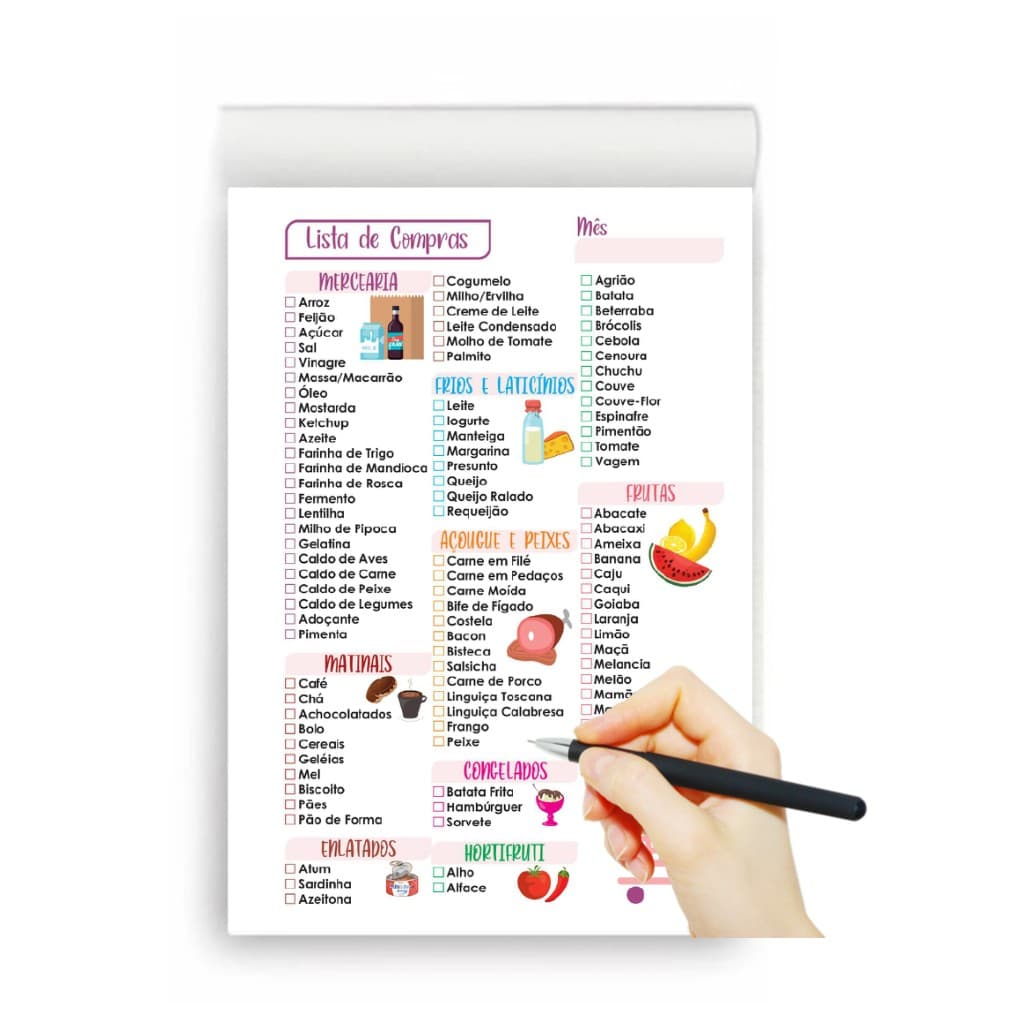 Bloco Destacável Lista de Compras -14x21cm  - 50 Folhas - Bloquinho LISTA DE COMPRAS 2