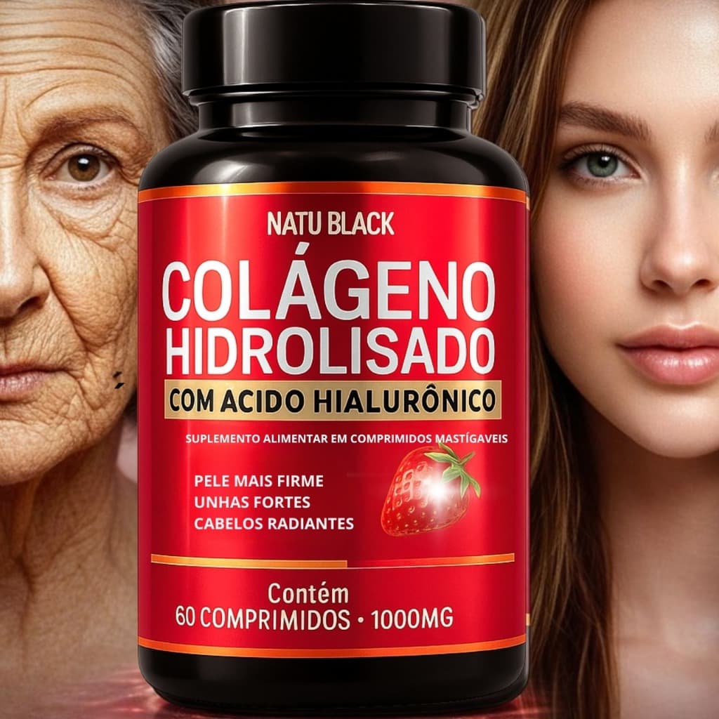Colageno Hidrolisado com Acido Hialuronico Premium Pele Firme, Cabelo e Unhas - ENVIO RÁPIDO