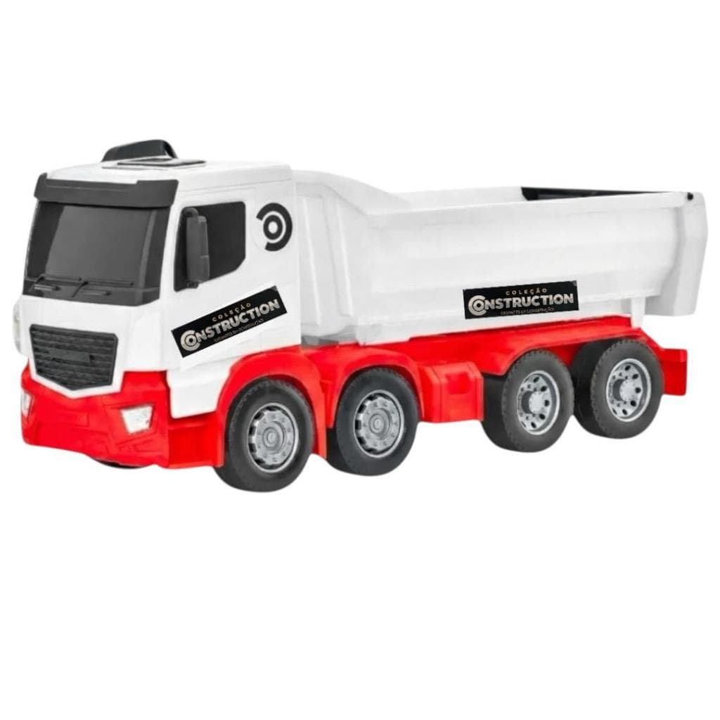 Caminhão Basculante  Coleção Gigantes da Construction Vermelho C/ Branco Iveco Usual Brinquedos