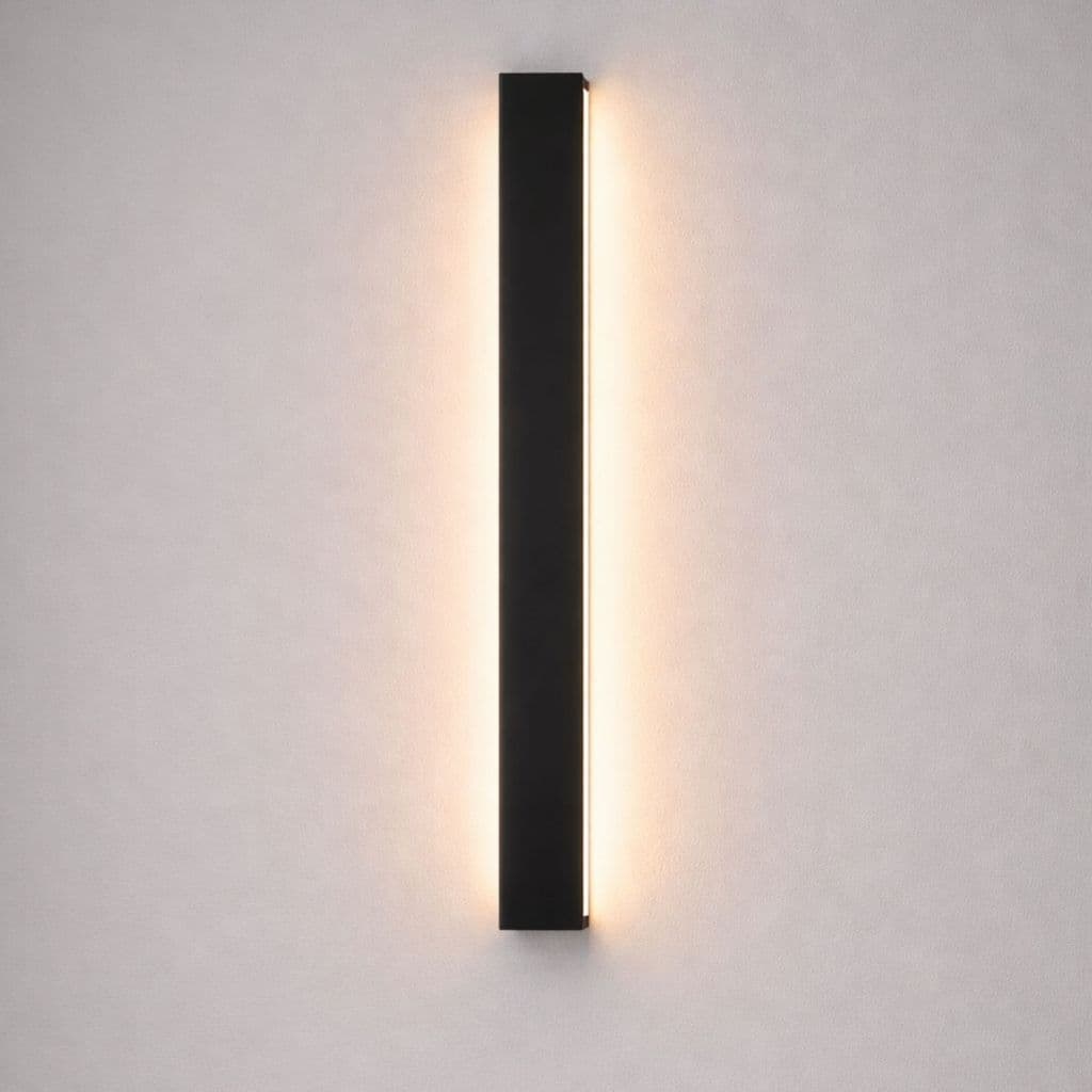 Luminária Arandela Linear Parede Duetto Dupla Luz Lateral 60cm 3000K 9,9W Preto InternoLed Integrado