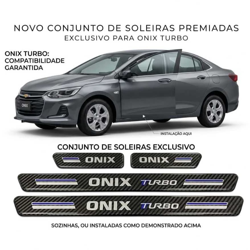Soleira Resinada Onix Turbo Chevrolet azul Proteção e Estilo