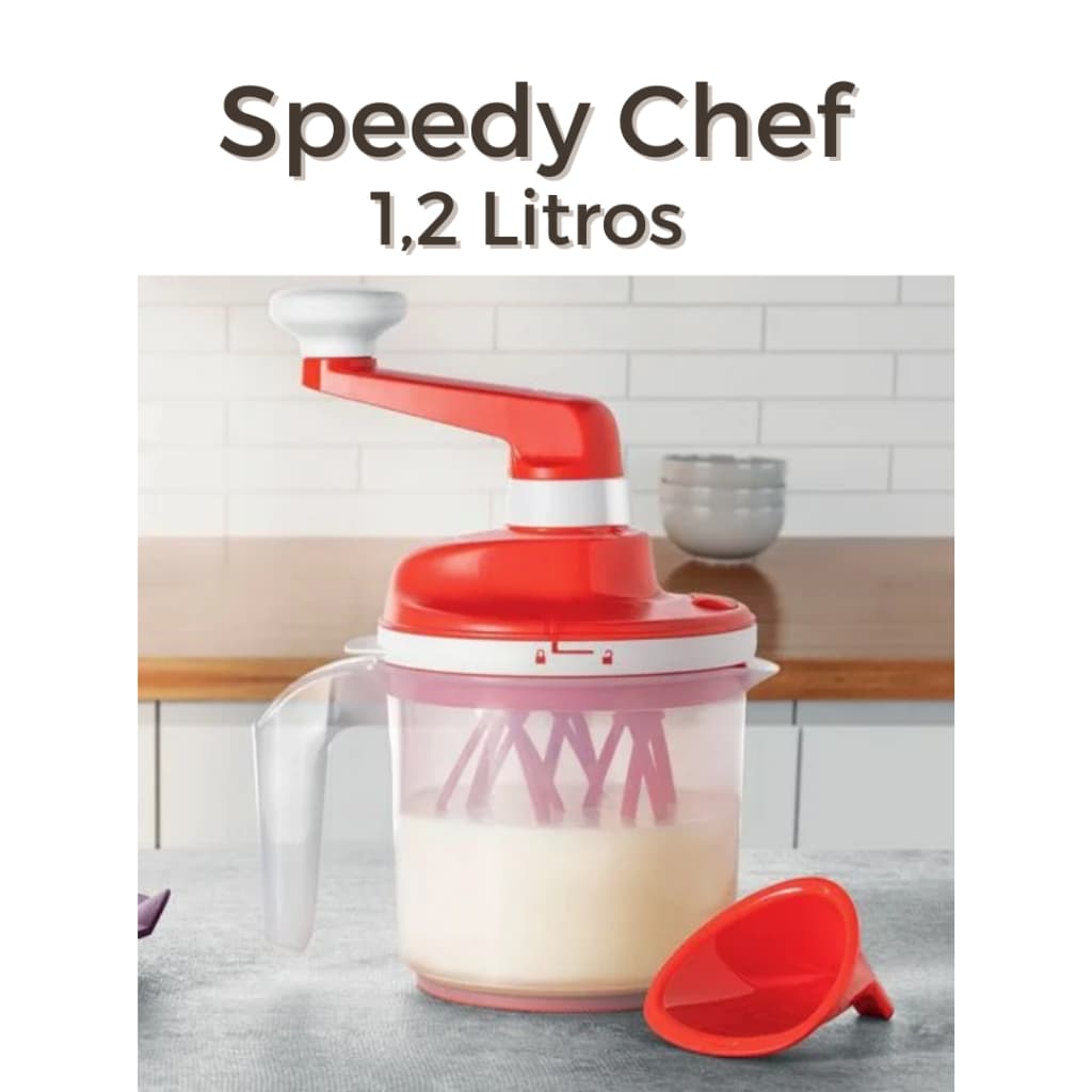 Tupperware Speedy Chef 1,2 Litros Chili ORIGINAL TAPAUÉ MINI BATEDOR