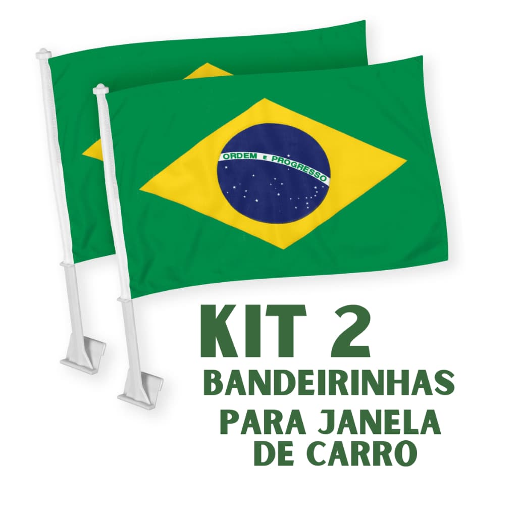 Kit 2 Suportes Para Vidro De Carro Bandeirinha Do Brasil Copa Acessório Veicular Moto Caminhão
