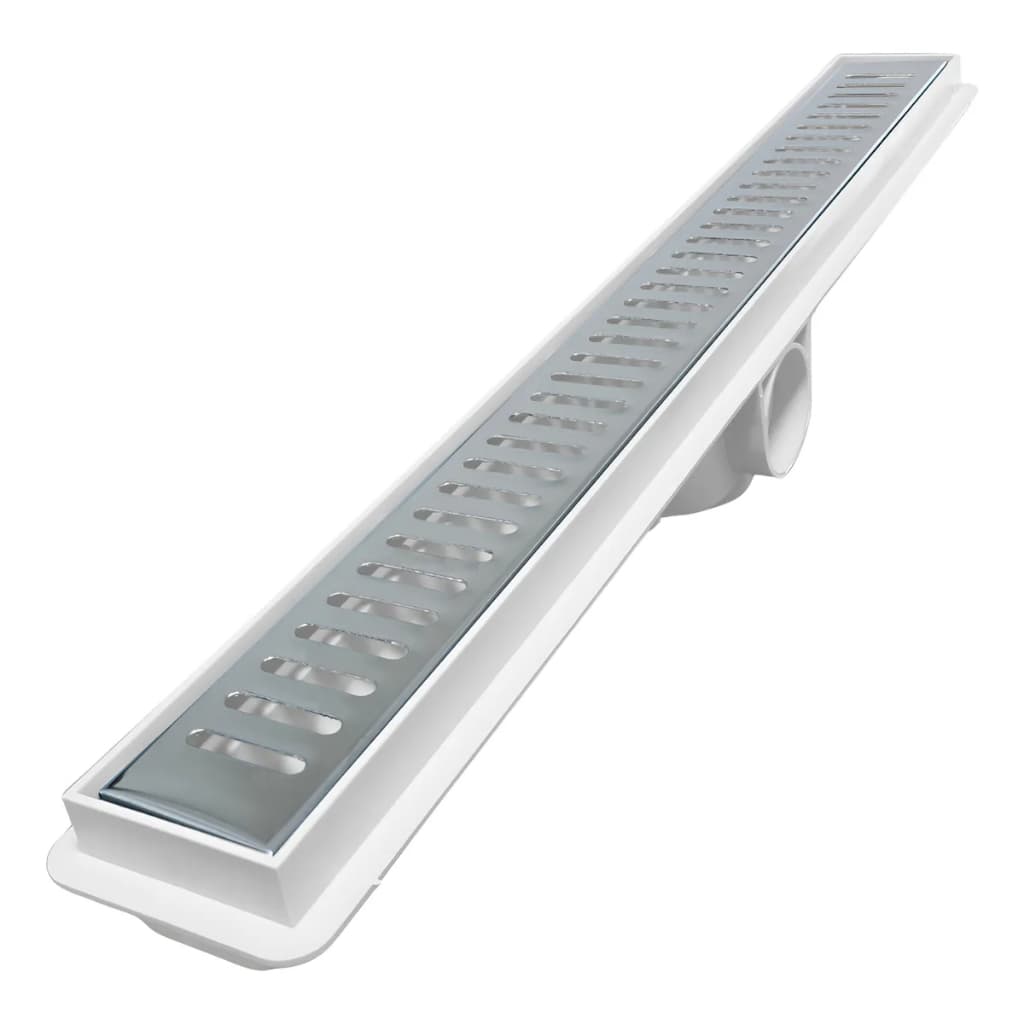 Ralo Linear Seca Piso Box Banheiro 5x70 Sifonado Vazado Inox Tela Saída Lateral