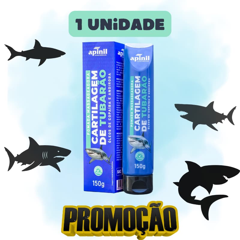 Pomada Cartilagem de Tubarão 150g Apinil: Alívio Rápido e Anti-Inflamatório