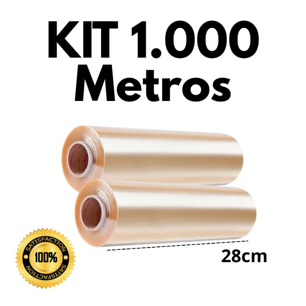 Kit 2 Rolos Bobina Plastico Filme Pvc 28cm X 500 Cada METROS ESTICAVEL