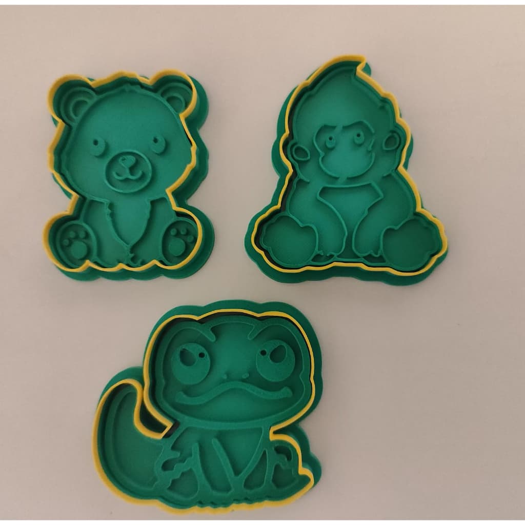 Kit 3 Cortador Marcador Infantil Animais Fofinhos Pasta Americana
