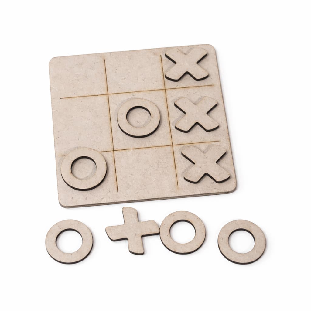 Kit 30 Jogos da Velha MDF Cru 3mm Tabuleiro 10x10cm Brinquedo Lembrancinha