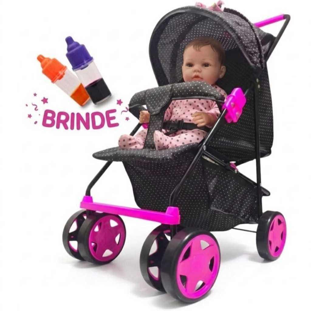 Carrinho de Boneca Infantil Milan Alive Reborn Luxo shoping praia parque
