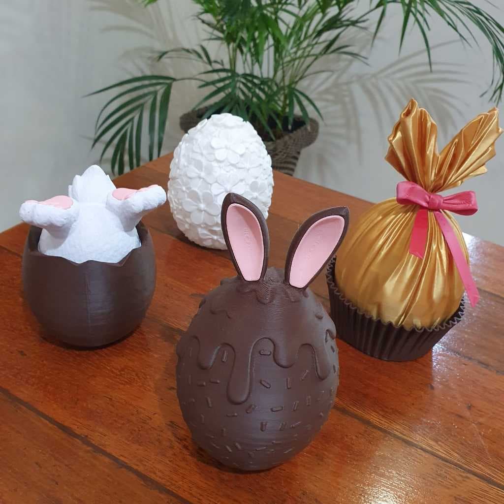 Ovos de Páscoa Decorativo l Porta Bombom l Impressão 3D - Divertido