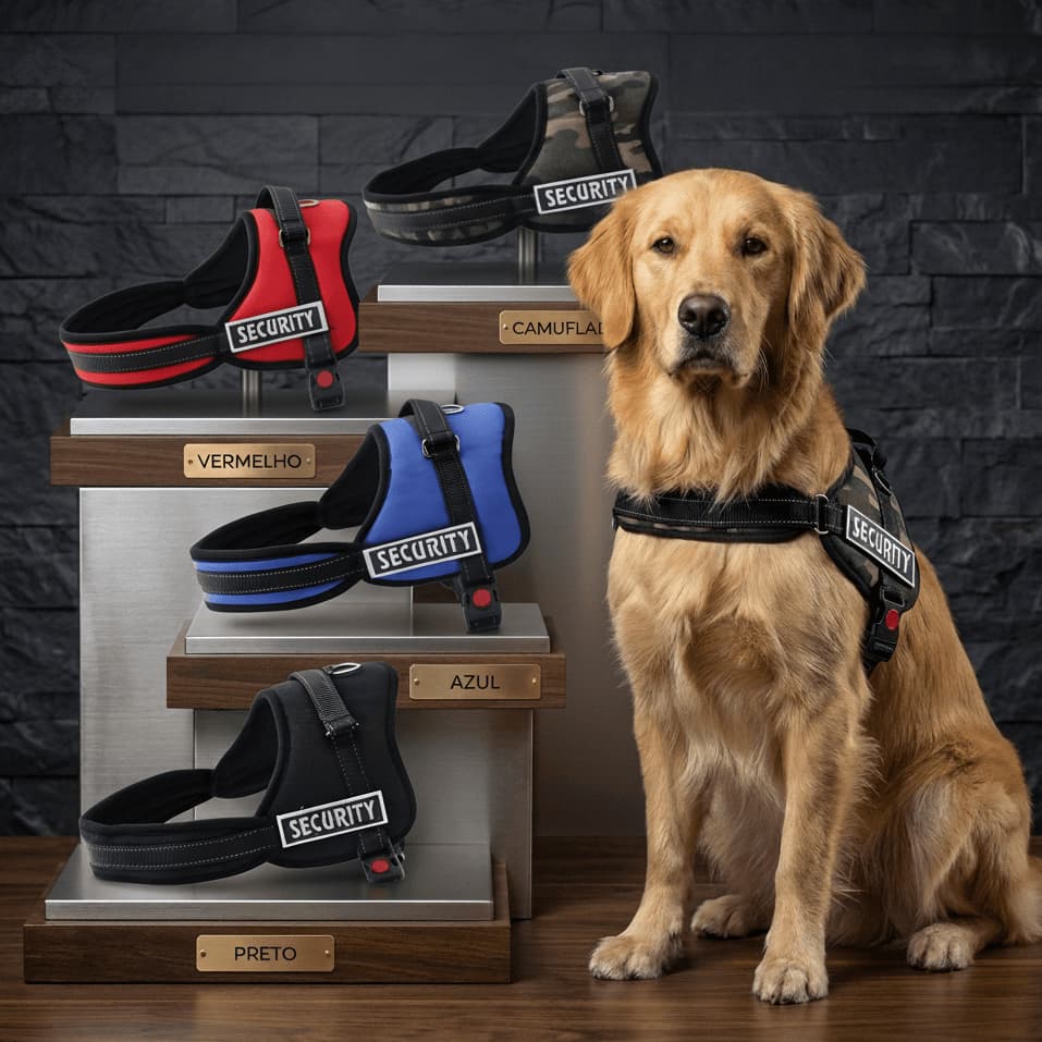 Coleira Ajustável Premium Refletivo K9 Cachorro Tático Porte Grande Médio Pequeno Alta Qualidade