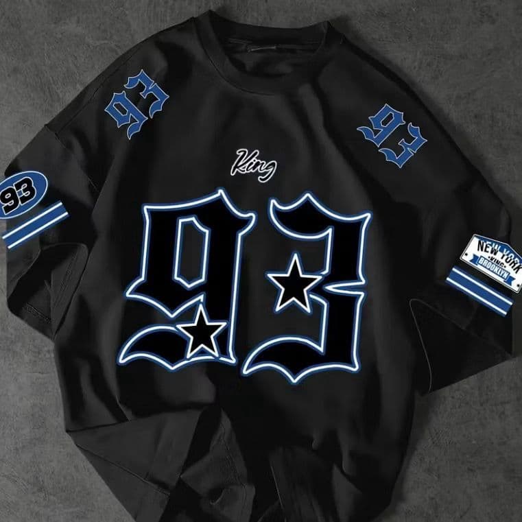 Camiseta Oversized 93 NY Rei King Brooklyn Camisa 100% Algodão Premium