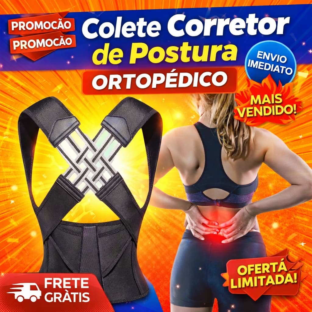 FEMININO - Colete Corretor de Postura Ortopédico - Tamanho L (G)
