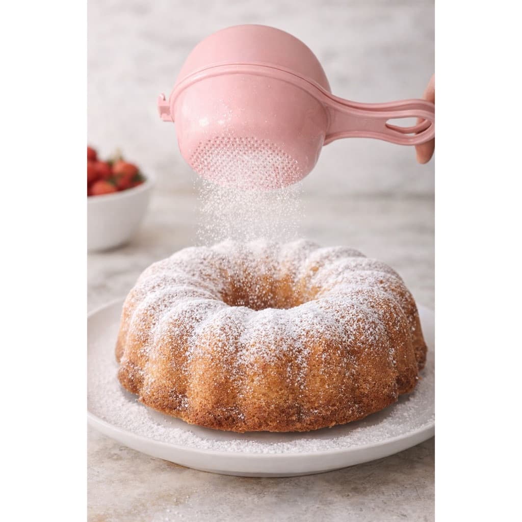 Polvilhador de Açúcar e Farinha Plástico com Tampa Furada Alça Cozinha Confeitaria