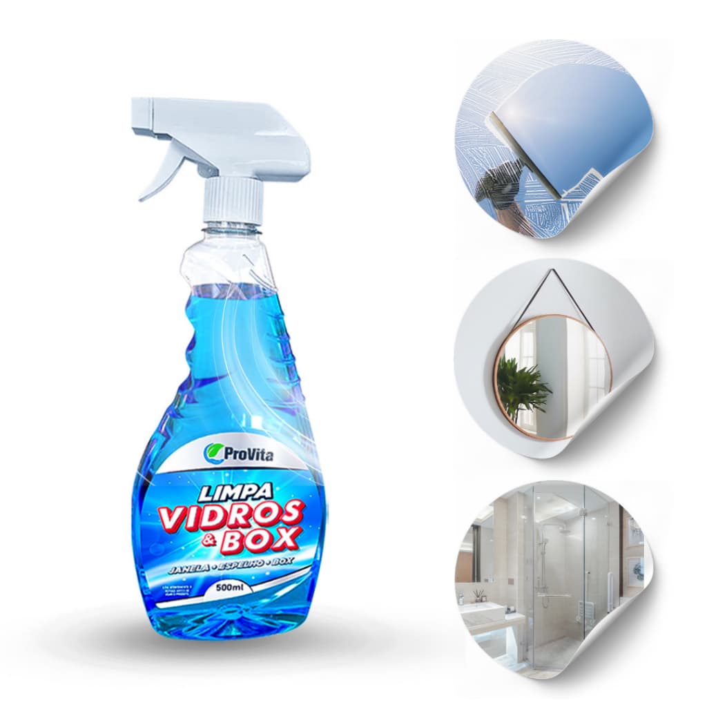 Limpa Vidros & Box Banheiro Blindex 500ml - Remove Gordura, Mancha e Calcário