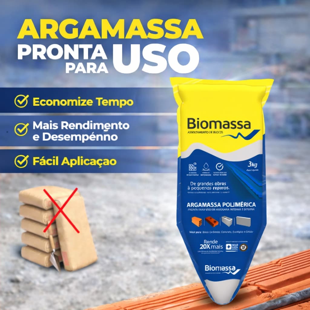 Argamassa Massa Pronta Assentamento De Blocos E Tijolos 3kg