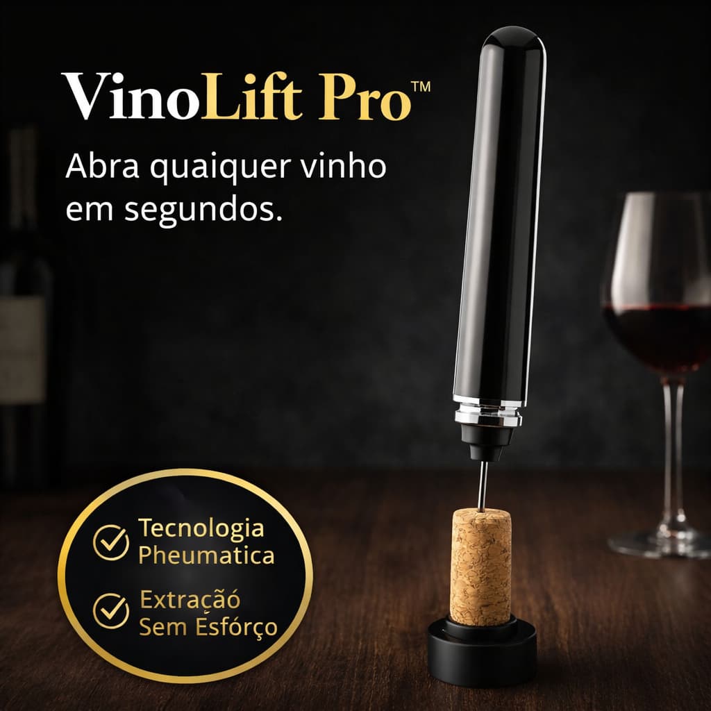 Saca Rolhas Pneumático Profissional VinoLift Pro Abridor de Vinho Fácil Sem Esforço Extração Rápida