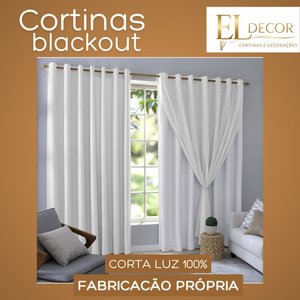 Cortina Blackout com Voil 100% Corta Luz