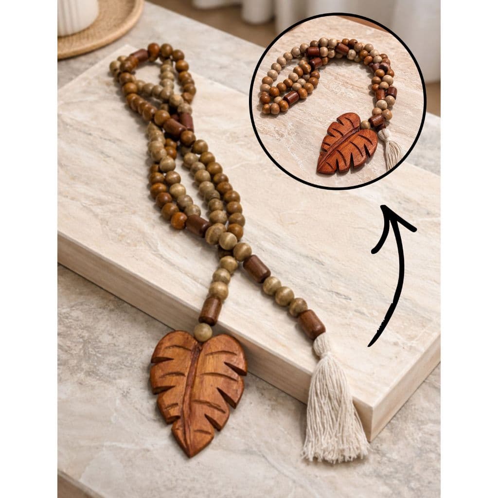 Colar De Mesa Enfeite Decorativo Madeira Natural Sala Parede Cordão Centro De Mesa