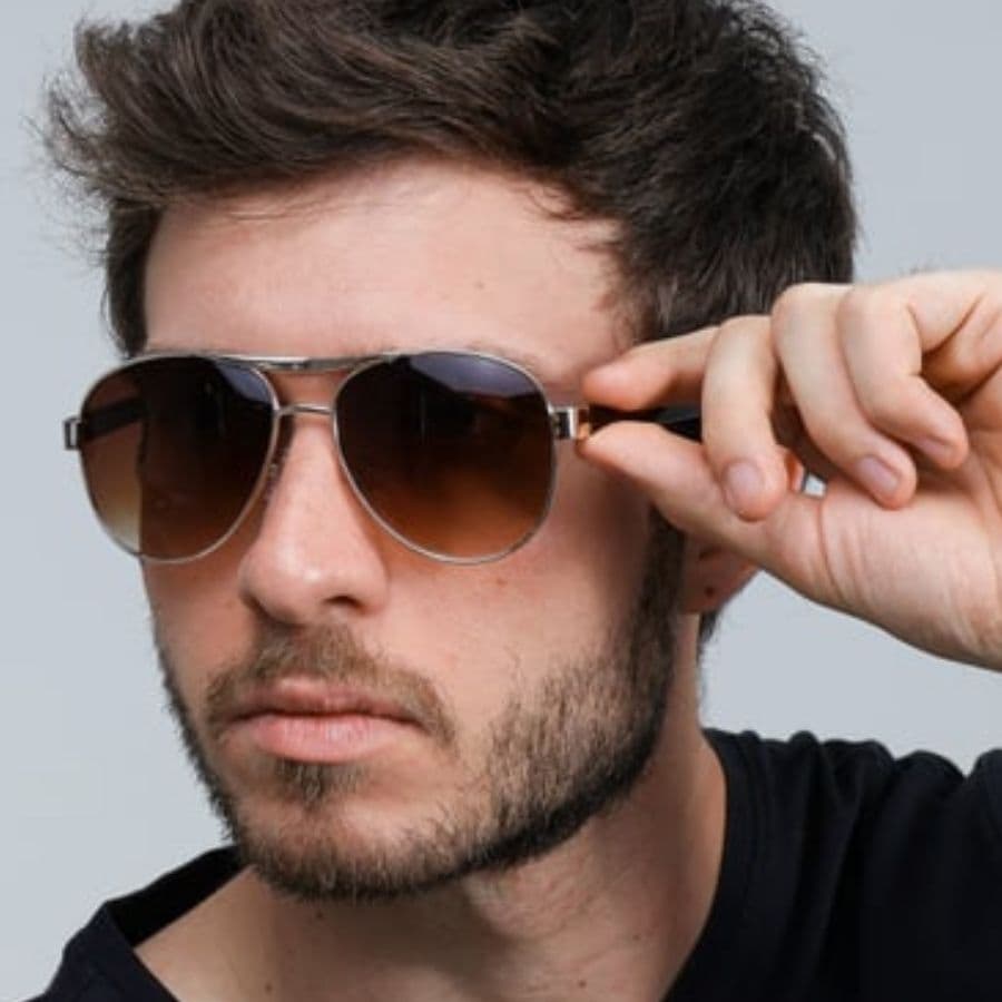 Óculos de Sol Masculino Estilo Aviador Preto Reforçado UV 400 Clássico Barato