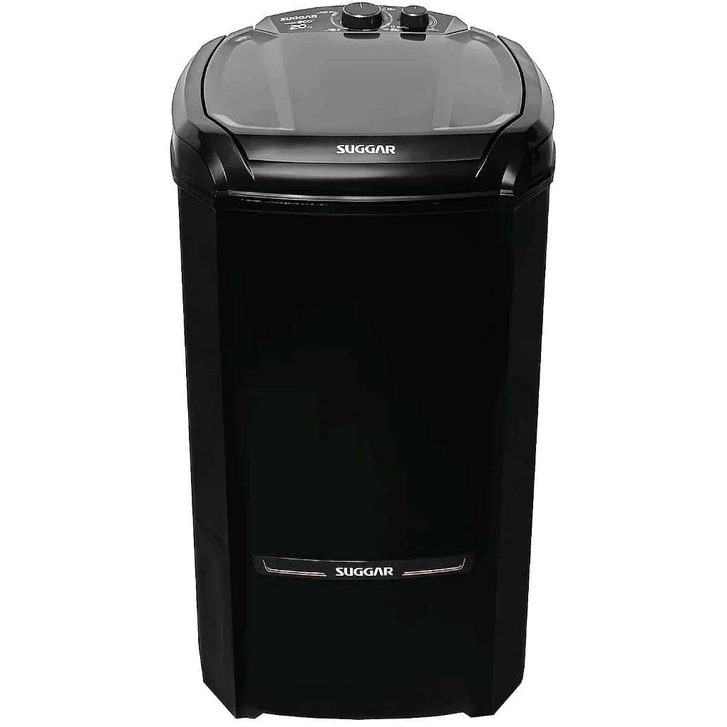 Lavadora Semiautomática 20Kg Lavamax Maquina Lavar Roupas Suggar Lavagem Preta 127V-220V