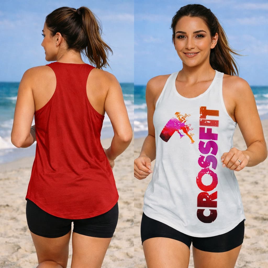 Regata  Feminina Academia Alongada Long line Academia  Esportiva Bicolor REF.001(SUB. CROSS 003  2 CORES)Caminhada Leve