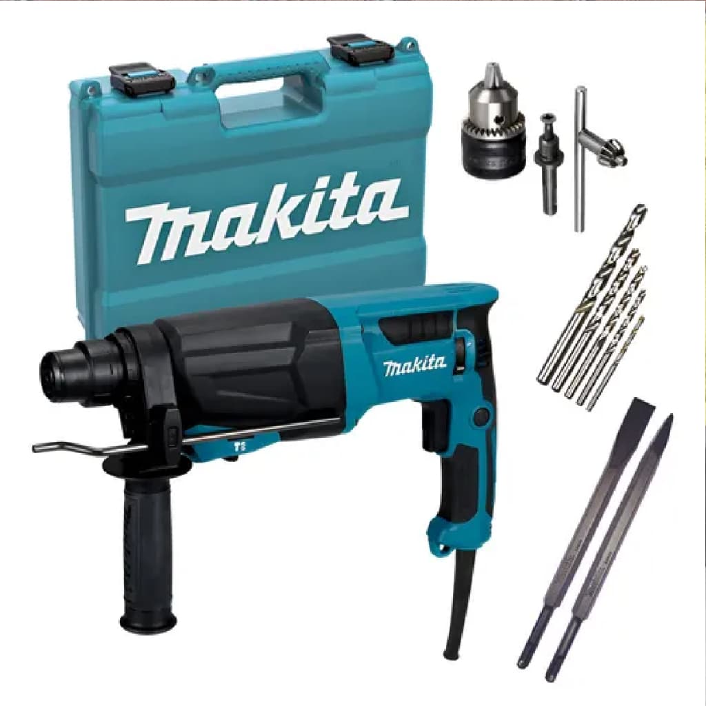Martelete Rompedor Rotativo Makita HR2670 800W 220V SDS Plus Profissional com meleta